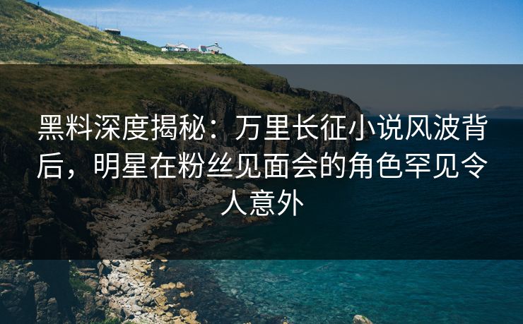 黑料深度揭秘：万里长征小说风波背后，明星在粉丝见面会的角色罕见令人意外