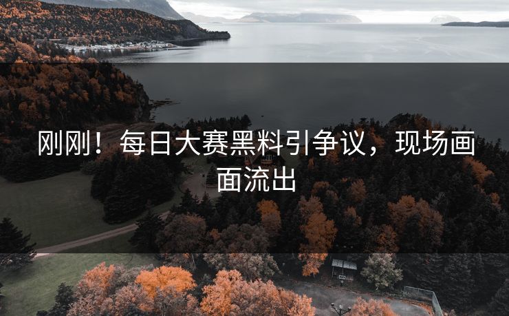 刚刚！每日大赛黑料引争议，现场画面流出