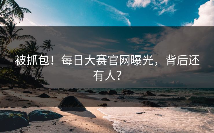 被抓包！每日大赛官网曝光，背后还有人？