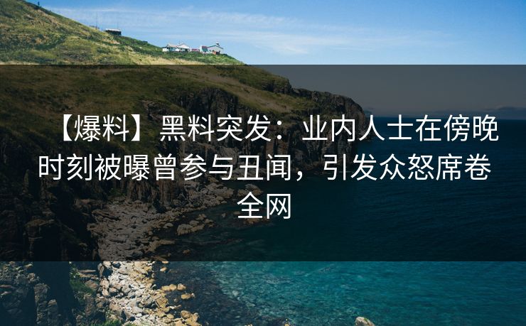 【爆料】黑料突发：业内人士在傍晚时刻被曝曾参与丑闻，引发众怒席卷全网